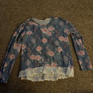 Rose shirt with lace detailing size medium